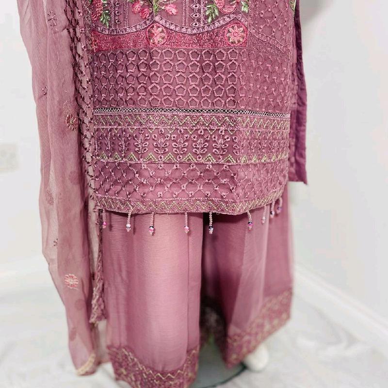 Chiffon kamez duppata and plazo trouser 7