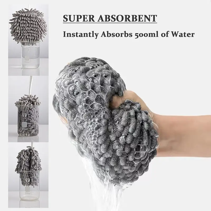 2 Pieces Hand Towels for Bathroom Kitchen Soft Absorbent Hand Towels Plush Bathroom Towels Hanging Face Towels Quick Dry Towel Multipurpose Fuzzy Ball Towel Set Bathroom Accessory (White + Grey) 1