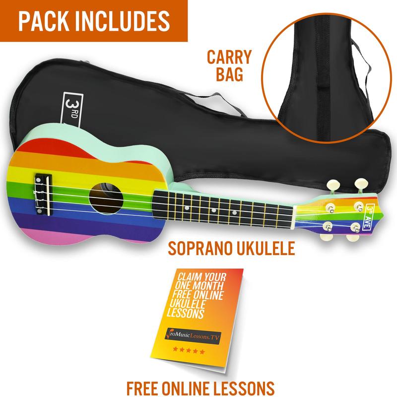 3rd Avenue Soprano Ukulele Beginner 21 Inch 4 Nylon Strings with Free Uke Bag – FREE 1 Month Online Lessons 8