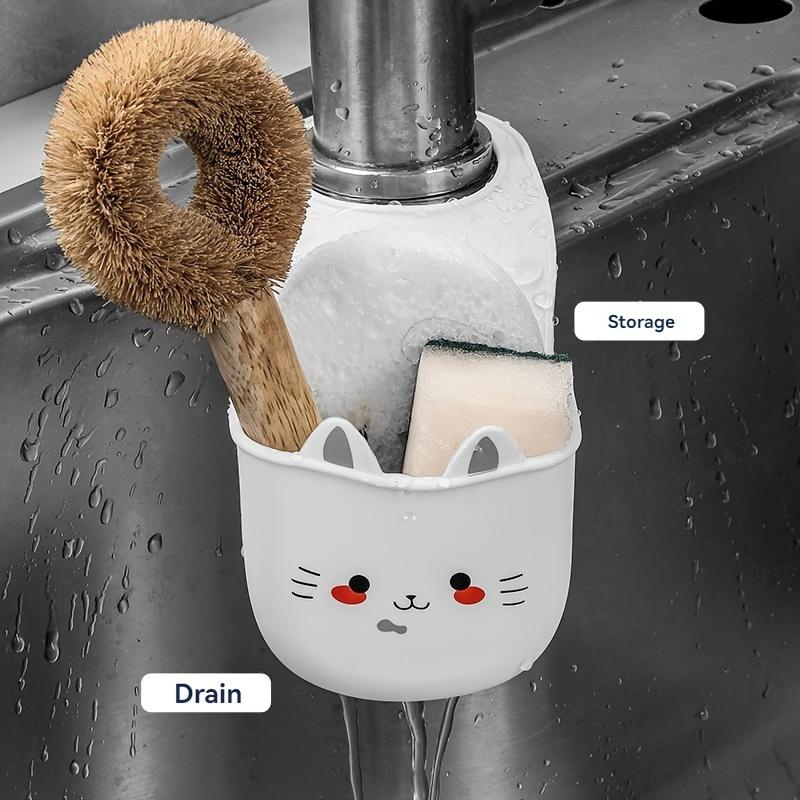 Product Introduction of HARLESOTTO      Adorable Cat - Shaped Silicone Faucet Basket: Ideal for Organizing Kitchen Sinks, Bathroom Sinks, Shower Areas in the Shower Room, and Kitchen Counters. Fits Most Taps. 4
