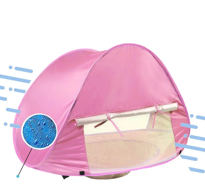 Pop Up Baby Beach Tent, Portable Kiddies Shade Pool Tent 50 SPF UV Protection Sun Shelter Canopy for Infant Indoor and Outdoor Use (Pink) 3