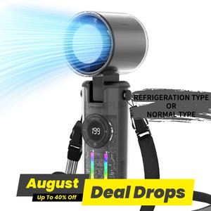 Portable Handheld Turbo Jet Fan, 5 Gear Wind, USB Battery Operated, Up to 12 Working Hours, 3 IN 1 Hand Fan with Air Turbo Tech Cooling Fan for Outdoor Activities, Travel, Beach