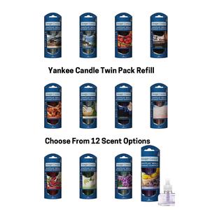 Yankee Candle Scented Plug -In Diffuser Refills Fragrance Decorative Twin Packs  Air Freshener Oil | Up to 60 Days of Fragrance Cherry Bean Perfume Aroma Bottle Hand Lemon Woody