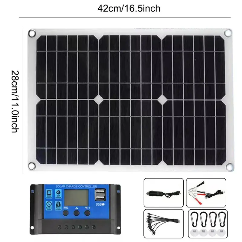 1000W Solar Panel Kit Controller 12V Battery Charger Dual USB Caravan Boat UK 4