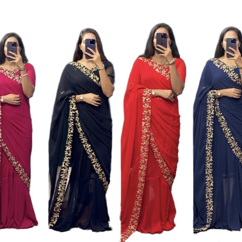 Georgette  Ready to wear Gown Saree Womenswear Asian Comfort 8