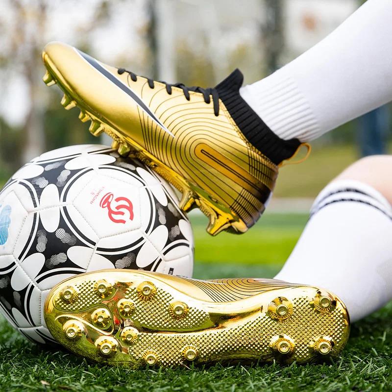 Product Introduction of Football Boots Children Soccer Cleats Professional Golden Football Shoes for Boys Kids Men Soccer Shoes Unisex 17