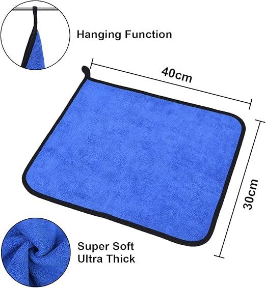 Product Introduction of 6 Pack Microfibre Cleaning Cloths, Two-layer Thickened Towels for Household and Car Washing, 40x30cm 6