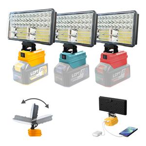 8-Inch Cordless LED Work Light for 18V/20V Battery, Portable LED Flashlight with USB & Type-C Charging Port, Lamp, LED Flood Light for Work, Camping, Outdoor (Batteries Not Included)