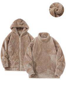 Men's Solid Hoodie Jacket ＆ Pullover, Casual Loose Long Sleeve Hooded Sweatshirt ＆ Stand Collar Pullover for Fall & Winter, Men's Clothes for Daily Wear