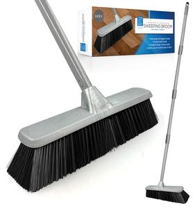 Indoor Sweeping Broom with Soft Bristles and Multi Section Handle