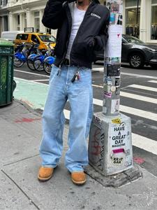 Men's Straight Leg Jeans, Loose Casual Comfy Pocket Denim Pants for Daily Wear, Fashion Men's Bottoms for All Seasons