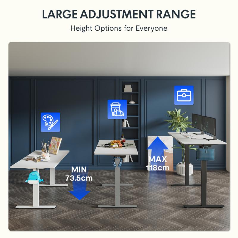 FLEXISPOT ONE PIECE Electric Standing Desk | Height Adjustable Sit Stand Desk | Ergonomic & Space-Saving Desk for Home Office or Study Room 1