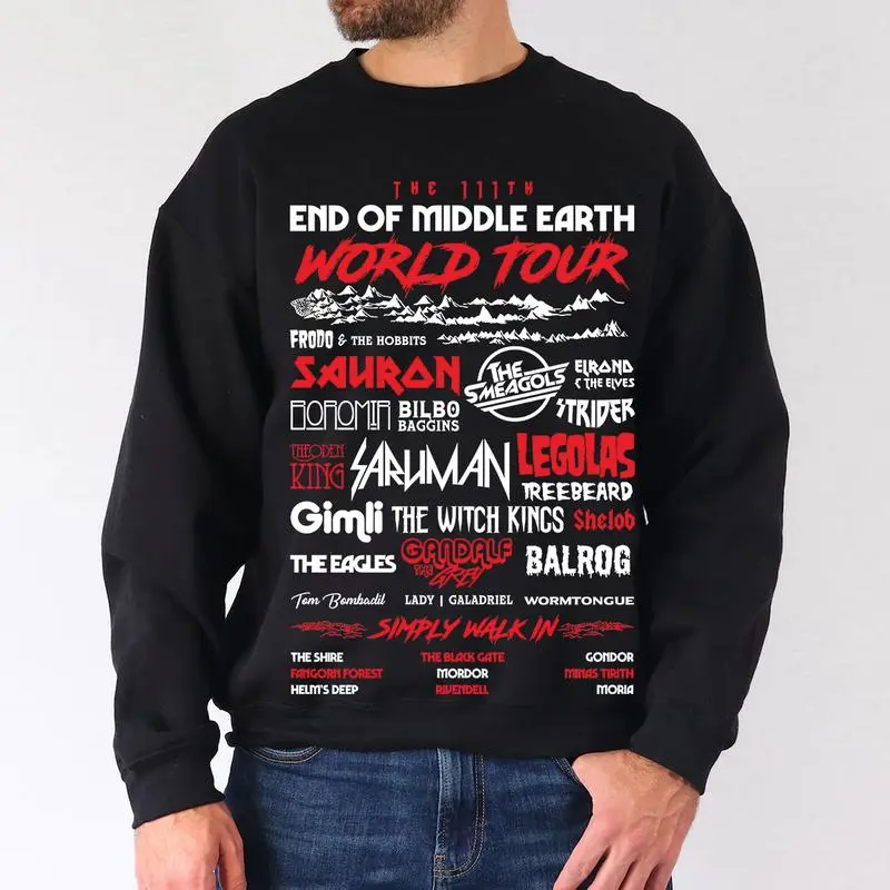 LOTR Middde Earth World Tourr T shirt Hoodie Sweatshirt 1