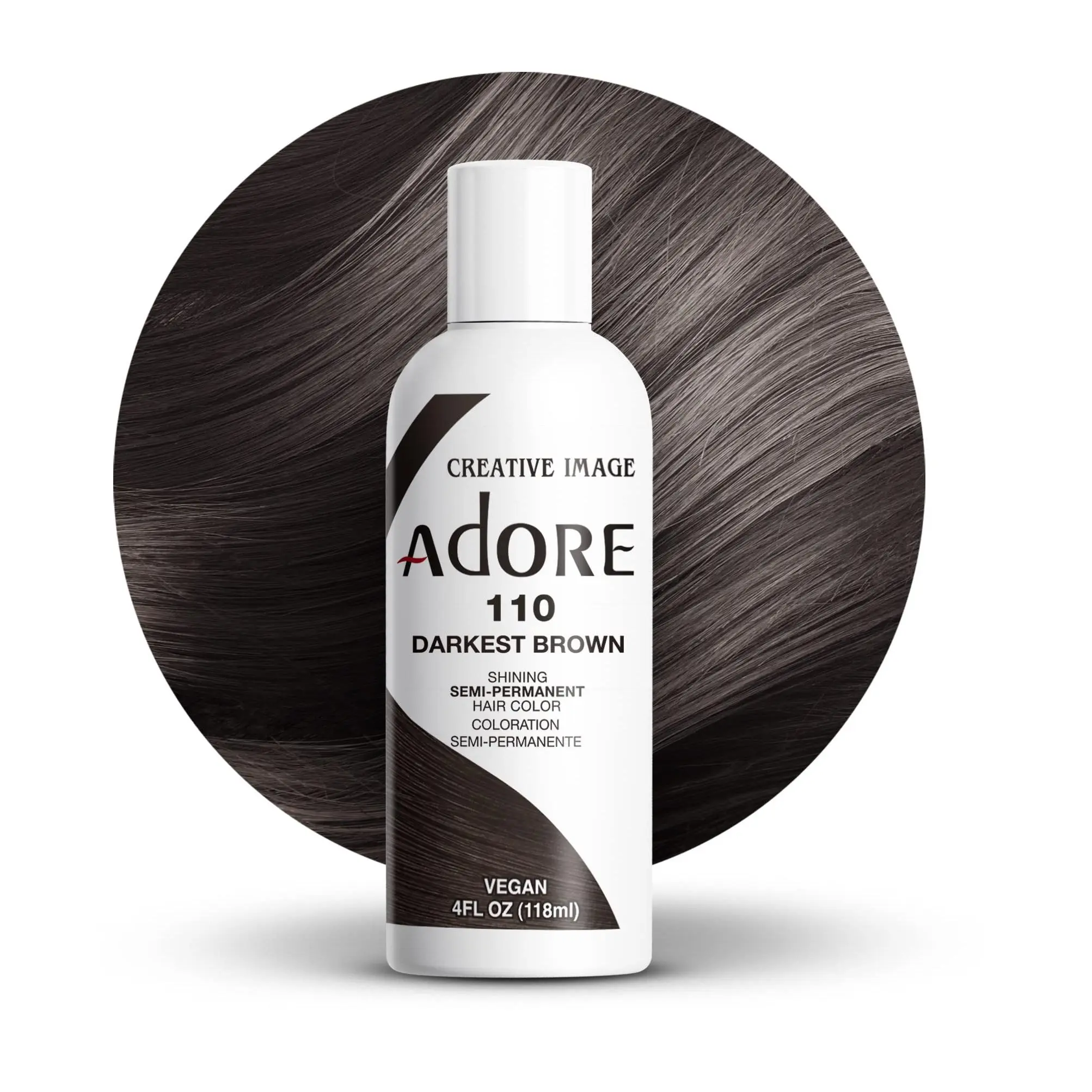 Adore Shining Semi Permanent Hair Colour, 110 Darkest Brown