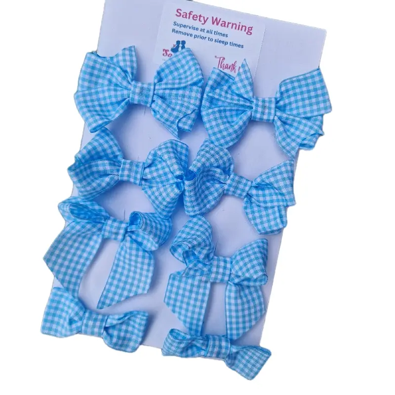 "Baby Blue" Gingham School/ Everday Mix Bows (available in different colours) 0