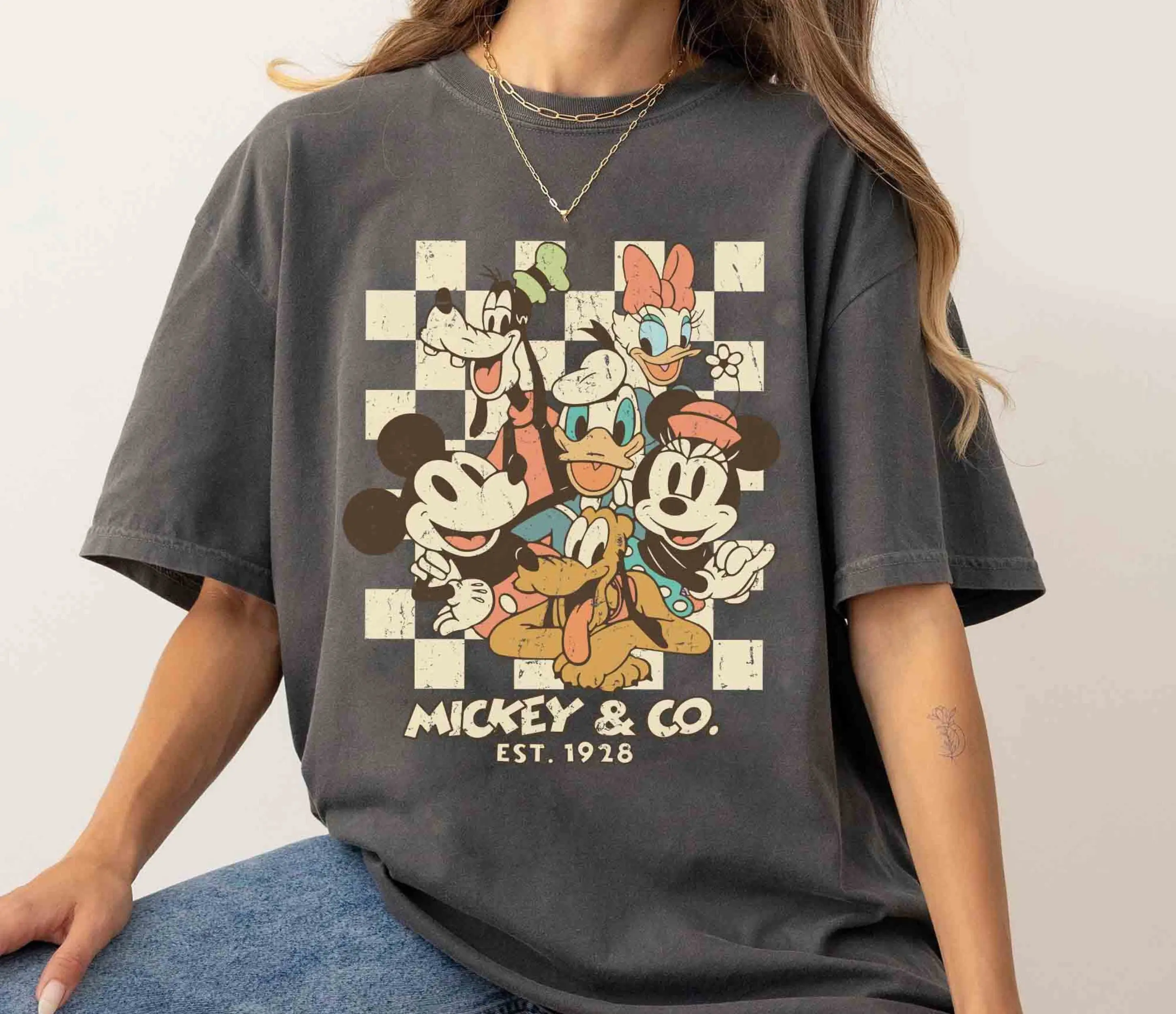 Vintage Mickey Co 1928 T-Shirt Mickey And Friends Hoodie Vintage Family Sweatshirt GQ15035002