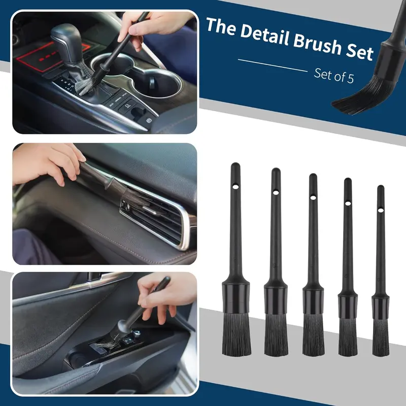 29 Piece car detailing kit, car cleaning kit for Cleaning Wheels, Interior, Exterior, Leather, Dashboard, Vents (Blue)… 5