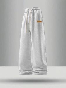 Men's Letter Print Drawstring Waist Sweatpants, Casual Comfy Loose Jogger Pants for Summer, Fashion Men's Bottoms for Daily Wear