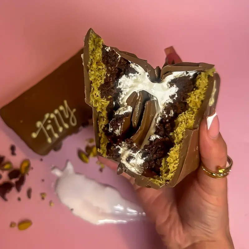 Marshmashio Brownie Bar- 300g Chocolate Bar Dessert Bonbon viral pistachio 0