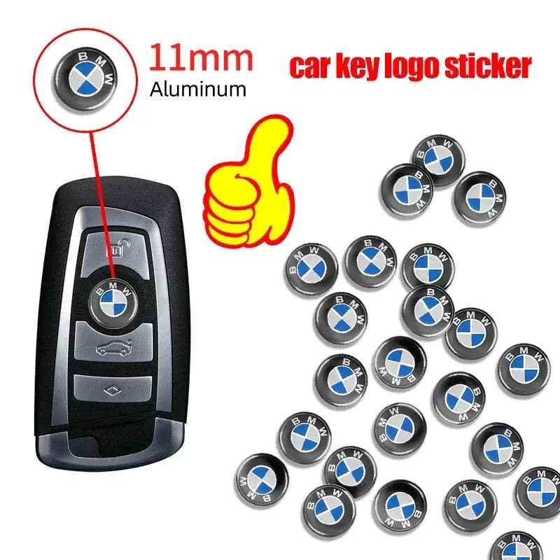 11/14MM Car Key Badge Emblem Replacement Car Key Stickers For BMW Series X1 X3 X4 X6 E90 E91 I3 I4 F30 F48 F30 F10 E30 E34 F02