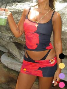 Two-Piece Set Women's Floral Print Crop Top & Skirt, Casual Fashion Chic for Daily Outdoor Wear, Women Clothes for Spring Fall, Womenswear