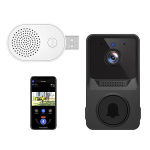 Wireless Doorbell Camera with Chime, 1 Set Rechargeable Smart Doorbell Camera for Home Security System, 2-Way Audio, Night-Vision, Cloud Storage, WiFi Surveillance Security Door Camera
