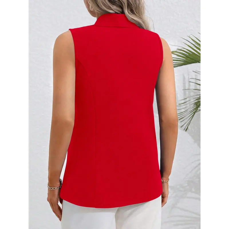 Franclia Plus Size Women's Simple Solid Color Sleeveless Vest For Daily Wear For New Year Clothes 1