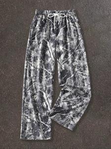 Unisex Camo Print Drawstring Waist Sweatpants, Casual Comfy Loose Trousers for Daily Wear, Women's Bottoms for Summer