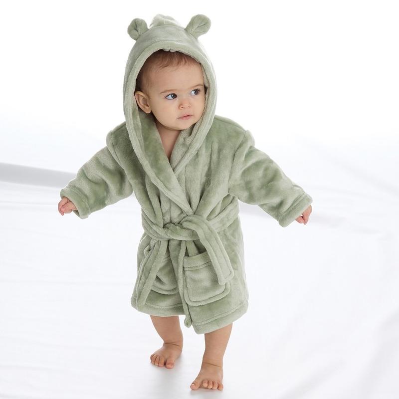 Personalised Baby Hooded Dressing Gown With Cute Ears 1