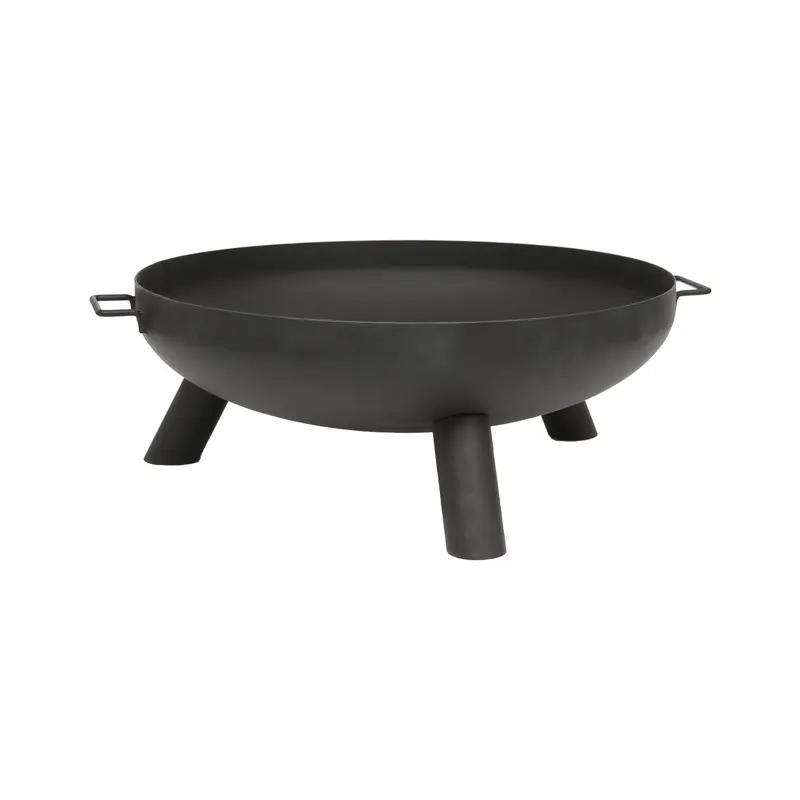 Hammer & Tongs Round Iron Fire Pit - Outdoor Garden Patio Heater Fireplace Log Burner Bowl Black Powder-Coated Finish & Stable Legs 6