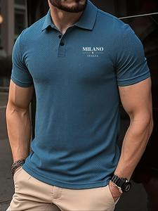 Men's Regular Fit Solid Color Polo Shirt, Casual Breathable Short Sleeve Top for Summer, Fashion Men's Clothes for Daily Wear, Gamis