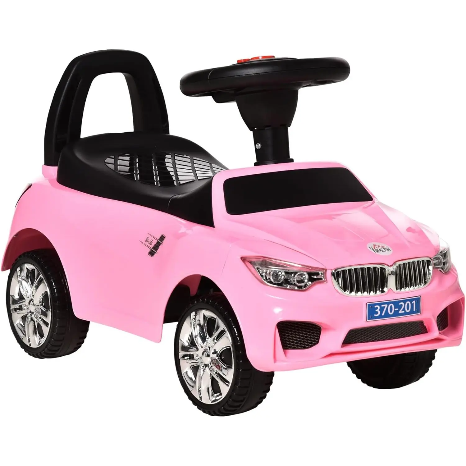 HOMCOM Ride on Car Baby Toddler Walker Foot to Floor Sliding Car Slider w/Horn Music Working Lights Storage for 1.5-3 Years Old Pink