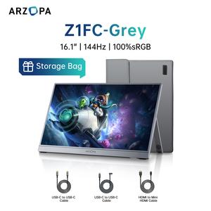 [Local Delivery] ARZOPA  Portable Monitor 16.1 Inch 1080P FHD IPS Screen 144HZ with HDMI/Type-C/USB-C for Laptop/PC/Mac/PS4/5/Xbox/Phone,, HDR Eye Care External Screen with Smart Cover & Speakers, Christmas Gift,New Year Gift.TikTokShopBlackFriday