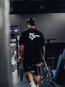 Men's Letter Print Round Neck Tee, Loose Casual Short Sleeve Crew Neck T-Shirt for Summer, Fashion Men's Top for Gym Workout Running