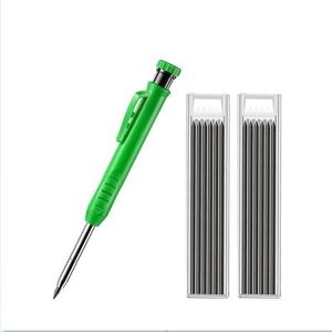 Carpenter Pencil with Refill Lead & Built-in Sharpener, Deep Hole Mechanical Pencil, Scribing Marking Woodworking Tool, Specialty Hand Tool, Heavy Duty Hardware