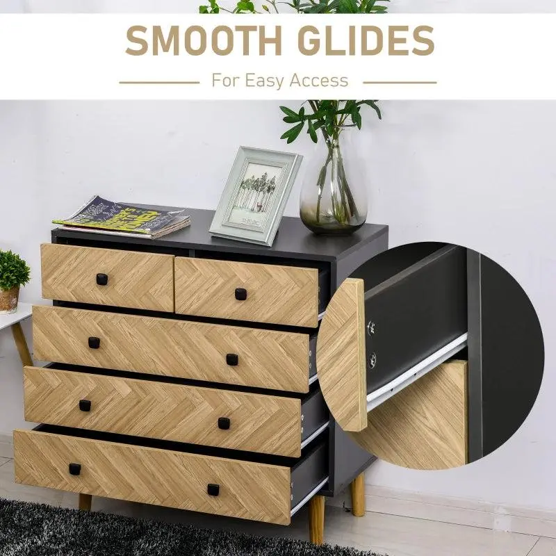 5-Drawer Chest with Metal Handles for Bedroom 8