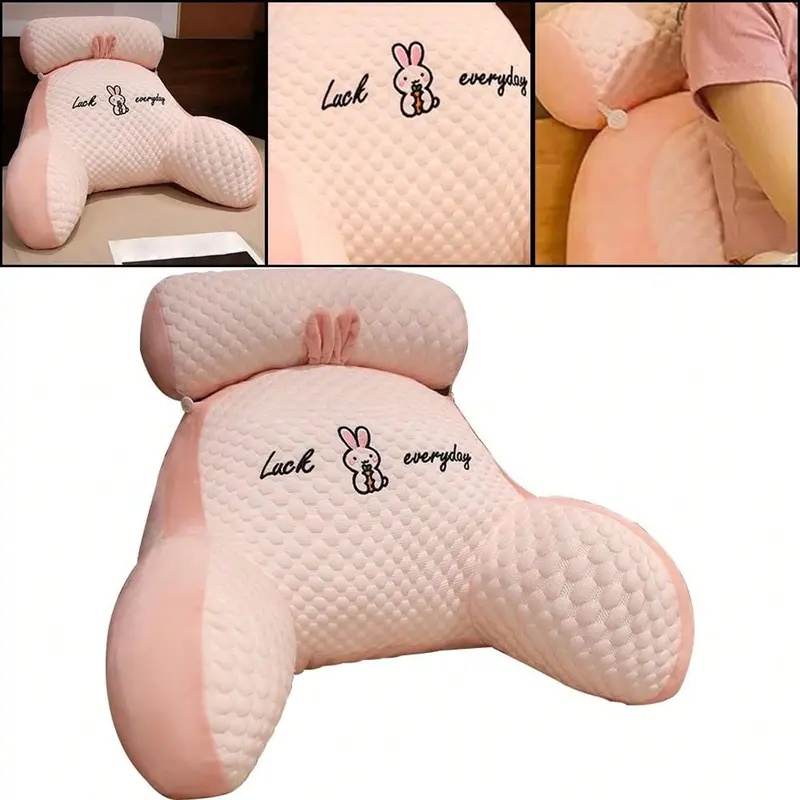 Bed Reading Lumbar Pillow Back Rest Lumbar Support Arm Seat Cushion Lounger-Pads，Pink 3