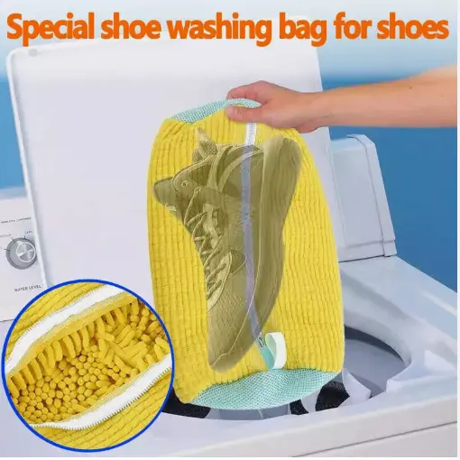 2pcs Shoe Washing Machine Bag for Washing Machine Zipper Cleaning Bag Reusable Laundry Set 3