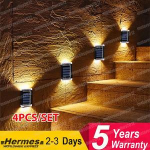 4X SUPER BRIGHT SOLAR POWERED DOOR FENCE WALL LIGHTS LED OUTDOOR GARDEN LAMP