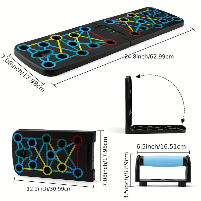 11-in-1 Portable Push Up Board Set with Resistance Bands – Foldable Push Up Bar & Handles for Home Strength Training 3