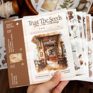 Vintage Design Series Sticker Book, 50 Sheets/book Scrapbooking & Journal Making Material Paper, DIY Decorative Art Stickers for Scrapbooking, Journal Making, Handmade Crafts