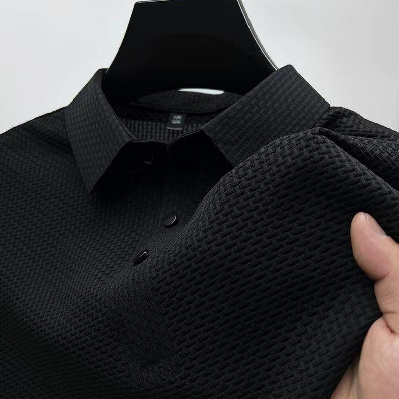 Men's Solid Golf Shirt, Casual Short Sleeve Lapel Shirt For Outdoor 0