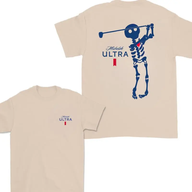 Michelob Ultra Golf Skeleton Halloween 2 Sided T-Shirt, Michelob Ultra Shirt For Men And Women, Halloween Trendy Shirt 2