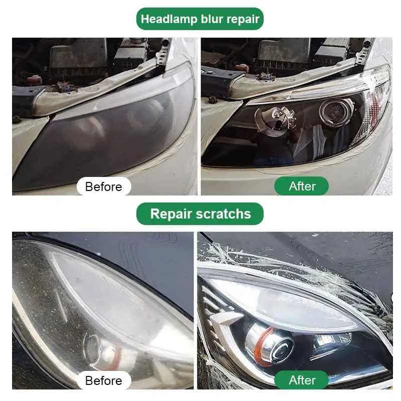 Car Headlight Restoration Polishing Kits Headlamp Scratch Remover Repair Cleaning Paste Remove Oxidation Headlight Polish Liquid 3