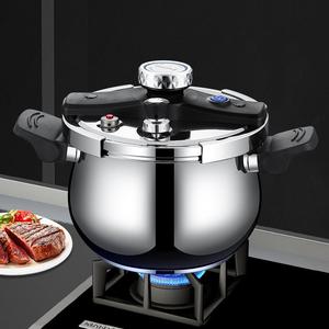 6.5L Stainless Steel Pressure Cooker, 1 Count Large Capacity Pressure Cooker with Easy Clamp Lock Cover, Safety Explosion-proof Design Cookware for Home Kitchen