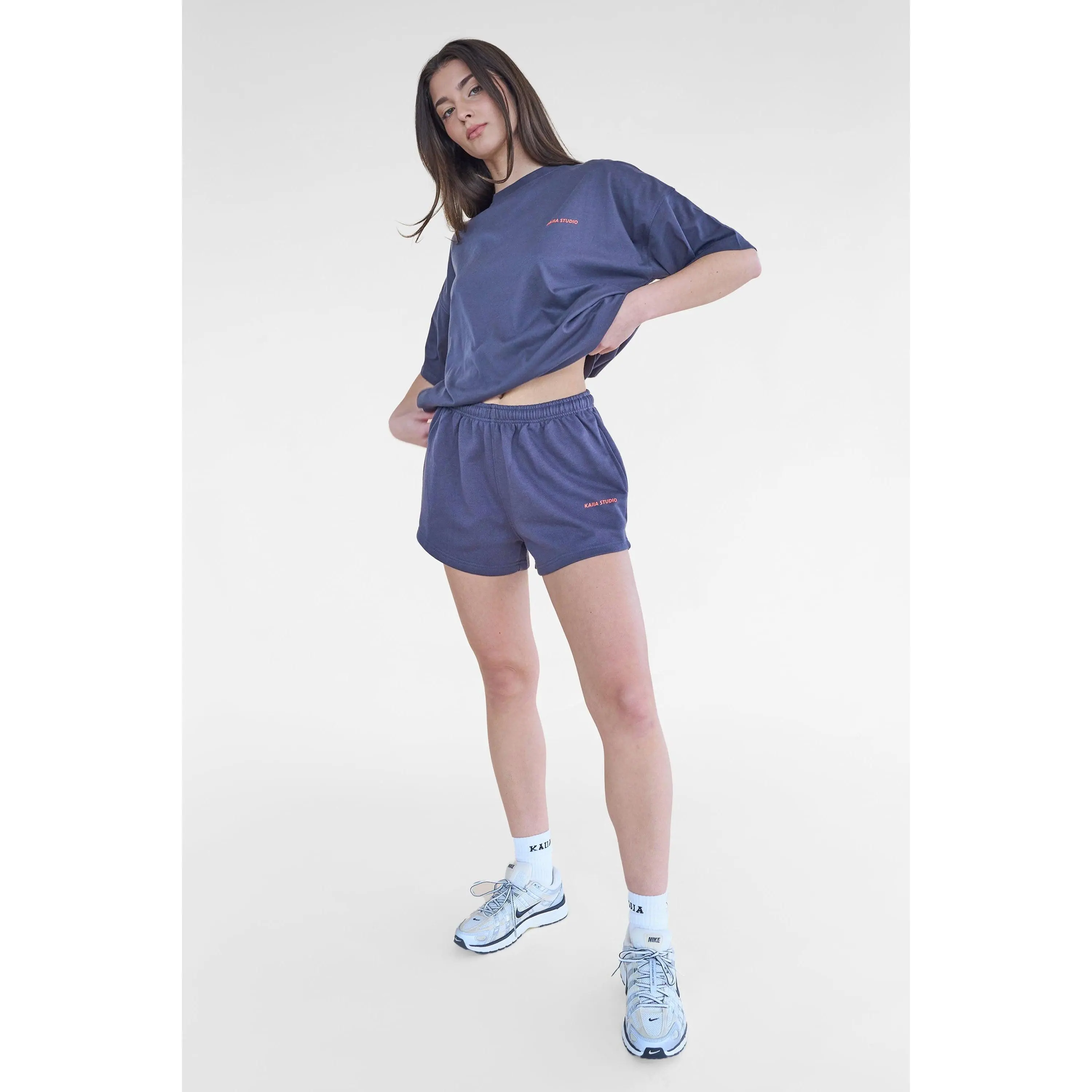 Kaiia Studio Mini Sweat Shorts Charcoal
