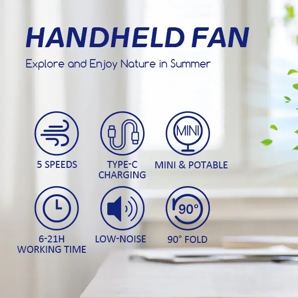 Mini Hand-held Fan Portable Folding Desk Fan Cooler Cooling USB Rechargeable UK air  purifier mini  fans 8