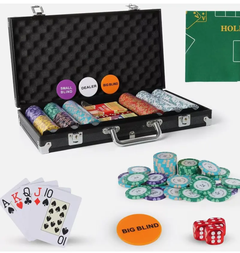 SILVER VALLEY Texas Holdem Poker Set with Deluxe Aluminium Case 300 Piece Pro poker set