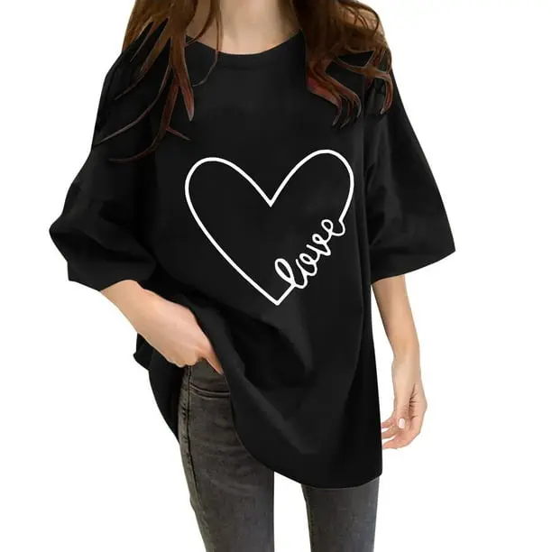 Womens Shirts Trendy Women's Casual T-Shirts Summer Crewneck Short Sleeve Workout Basic Tee Tops