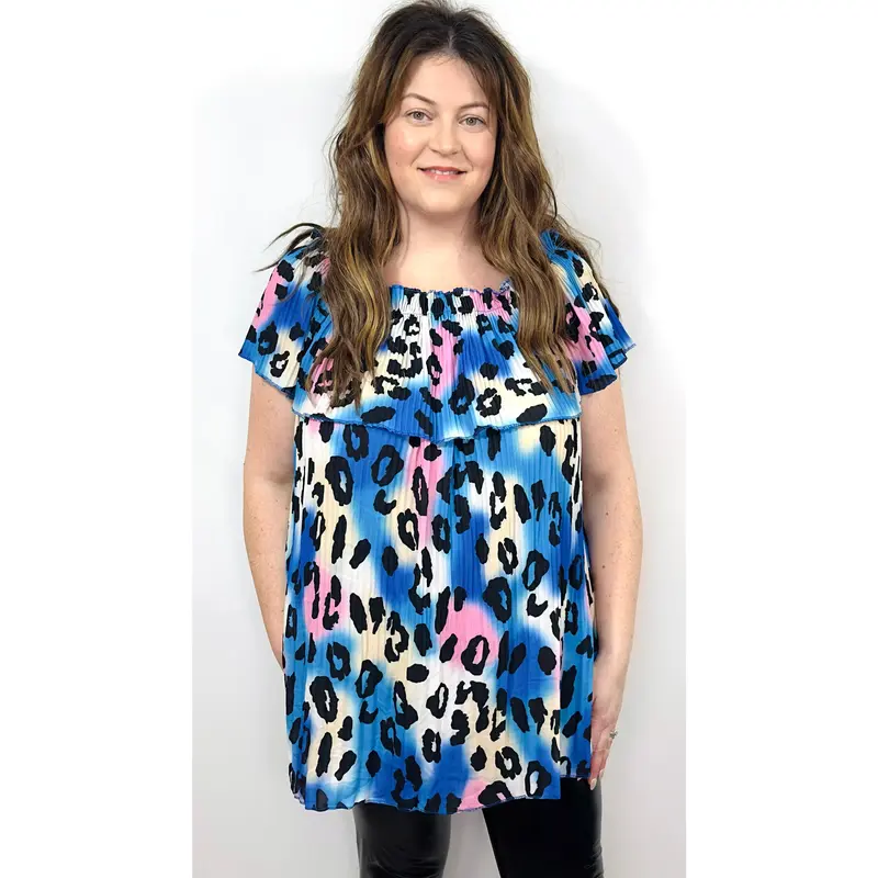 AMELRY Chiffon Leopard Top Size 14-26 1